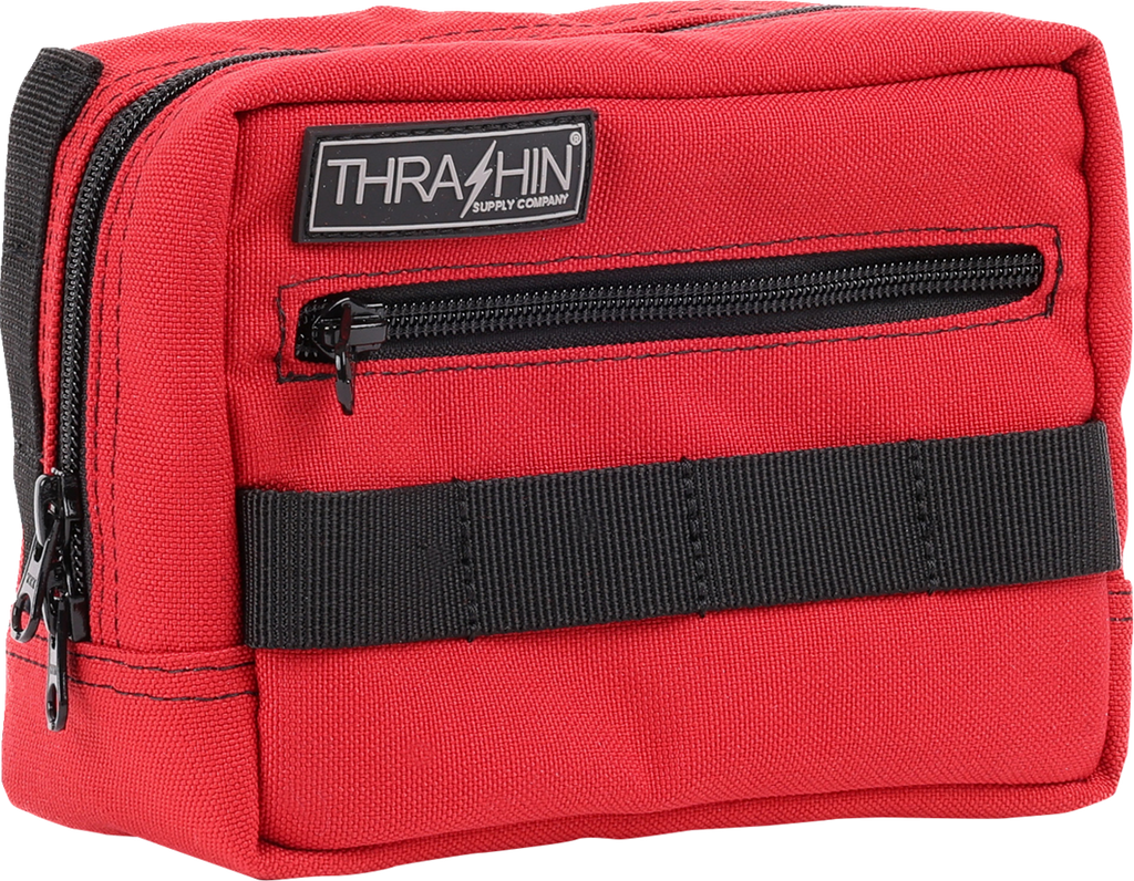 THRASHIN SUPPLY CO. Handlebar Bag - Red THB-0015 with MOLLE Webbing and Multiple Attachment Points