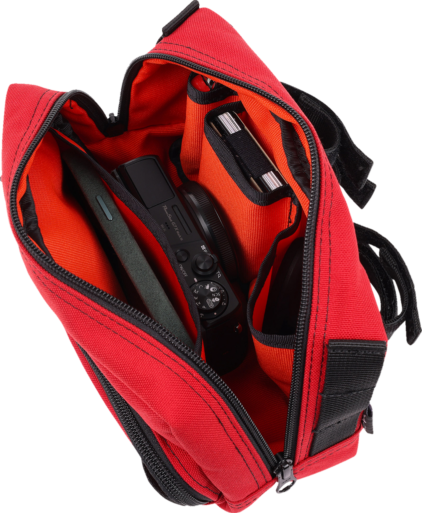 THRASHIN SUPPLY CO. Handlebar Bag Plus - Red THB-0017