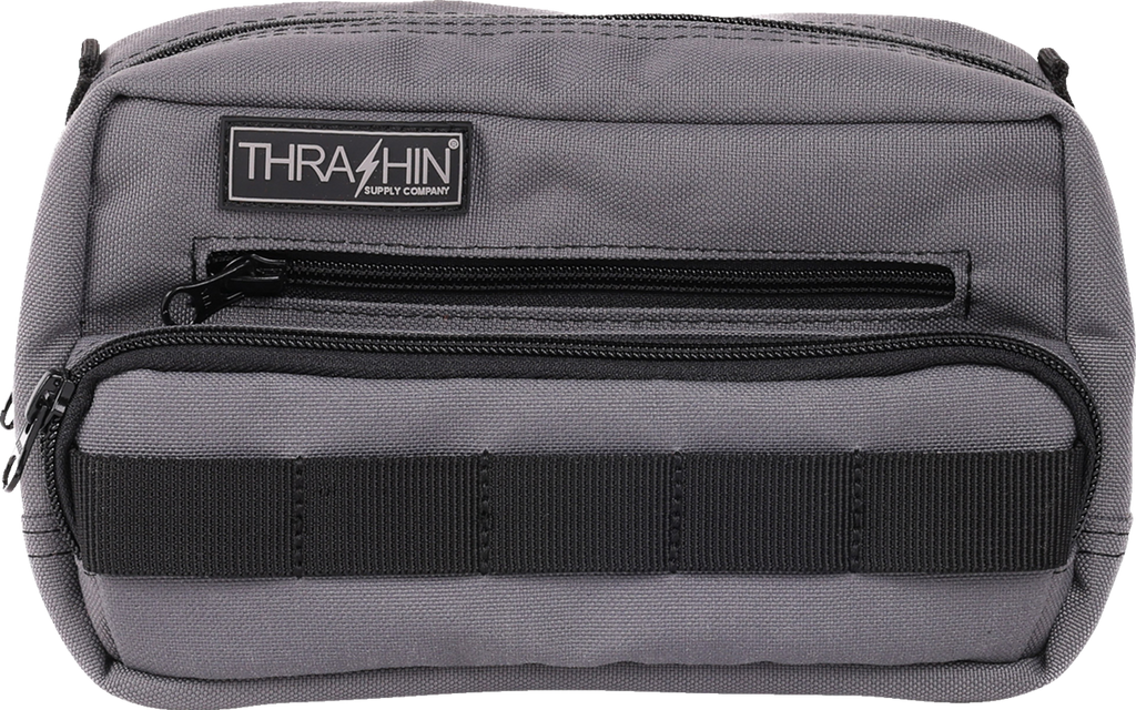 THRASHIN SUPPLY CO. Handlebar Bag Plus THB-0018 - Gray, 9 x 5 x 4 Inches