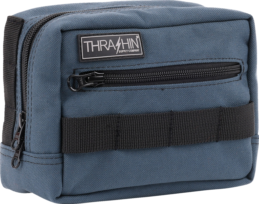 THRASHIN SUPPLY CO. Handlebar Bag - Blue THB-0023 with MOLLE Webbing and Multiple Attachment Points