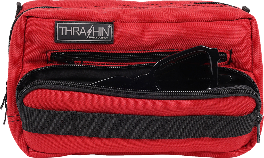 THRASHIN SUPPLY CO. Handlebar Bag Plus - Red THB-0017