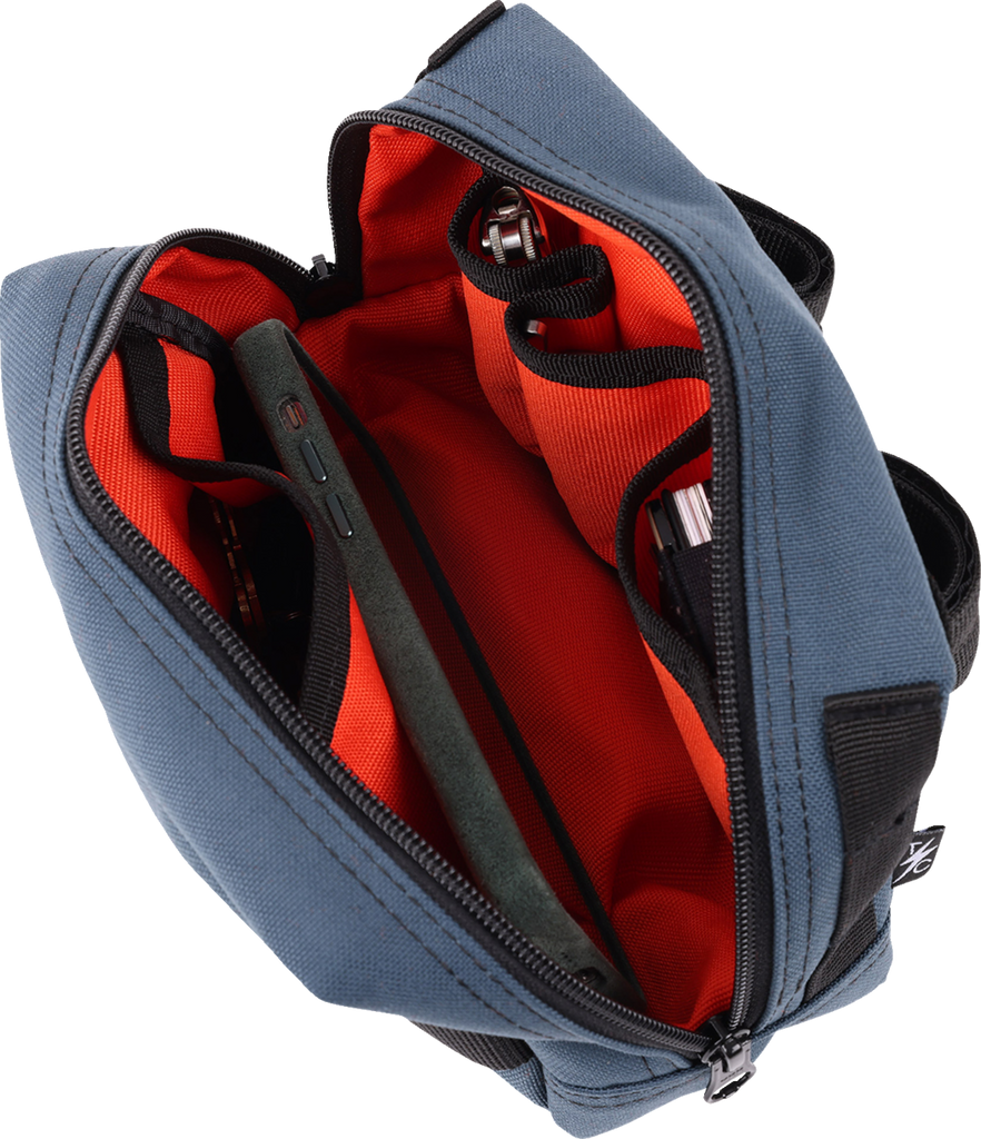 THRASHIN SUPPLY CO. Handlebar Bag - Blue THB-0023 with MOLLE Webbing and Multiple Attachment Points