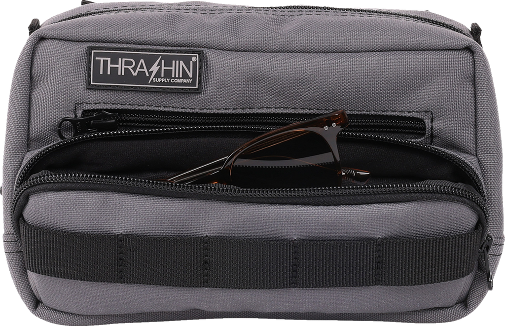 THRASHIN SUPPLY CO. Handlebar Bag Plus THB-0018 - Gray, 9 x 5 x 4 Inches