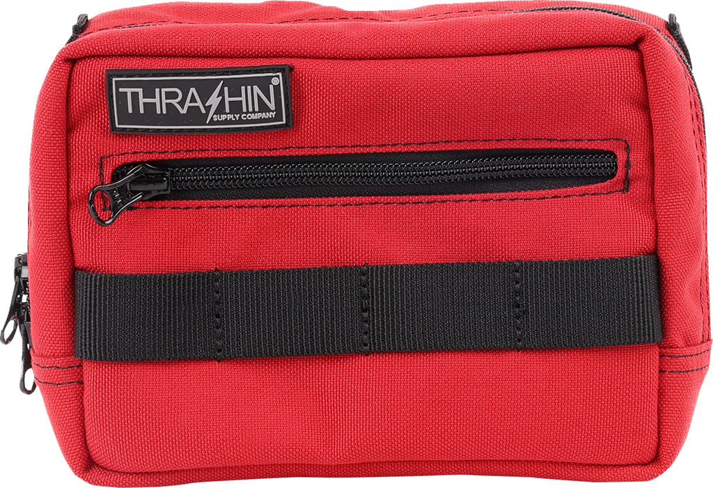 THRASHIN SUPPLY CO. Handlebar Bag - Red THB-0015 with MOLLE Webbing and Multiple Attachment Points