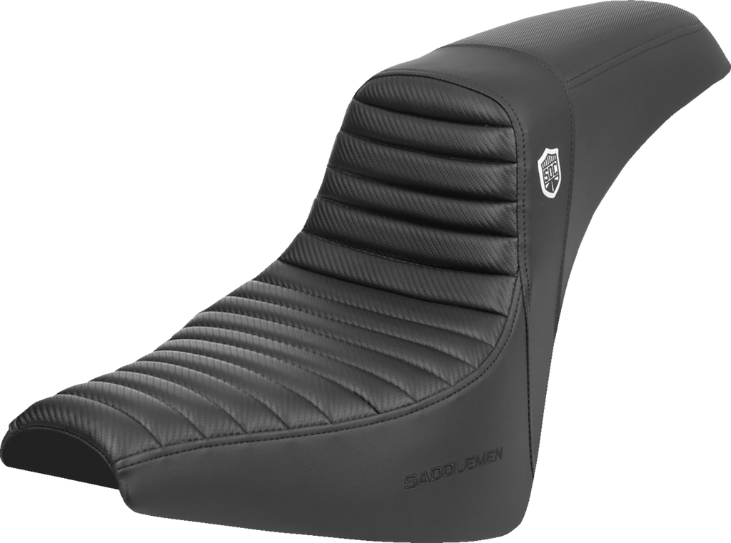 Saddlemmen Pro Series SDC Performance Seat for Harley FX '18-'24 – Tuck-n-Roll with Carbon Fiber and Gripper Finish