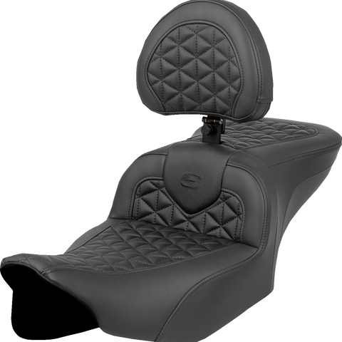 SADDLEMEN RoadSofa™ Tri Gripper Seat with Backrest for FLH/FLT 2023-2024 | Part No. 823-07-210B0