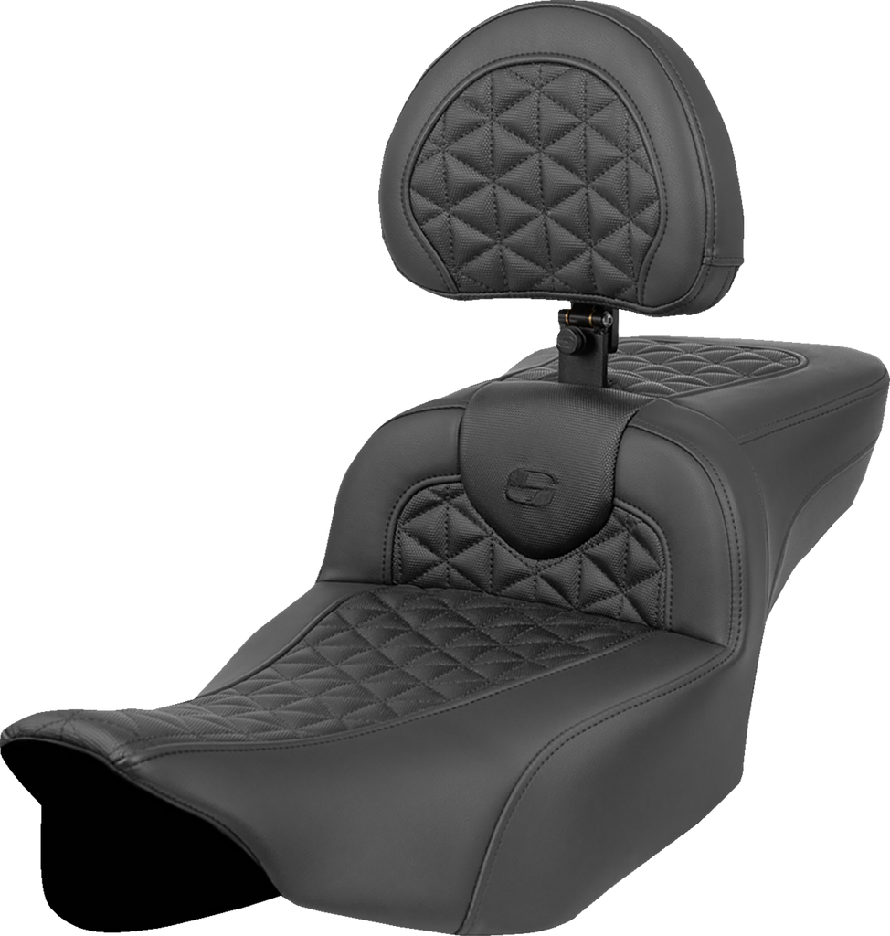 SADDLEMEN RoadSofa* Tri Gripper Seat - Extended Reach - w/ Backrest - FLH/FLT '23-'24 823-07-211B0 - Team Dream Rides