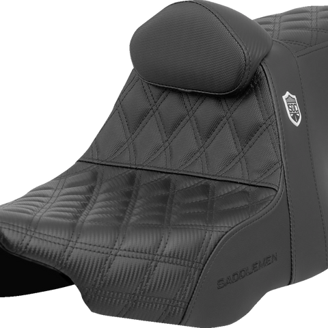 SADDLEMEN Pro Series SDC Performance Seat - Lattice Stitch - Gripper - w/ Backrest - FLH/FLT '23-'24 SC82307DB0 - Team Dream Rides