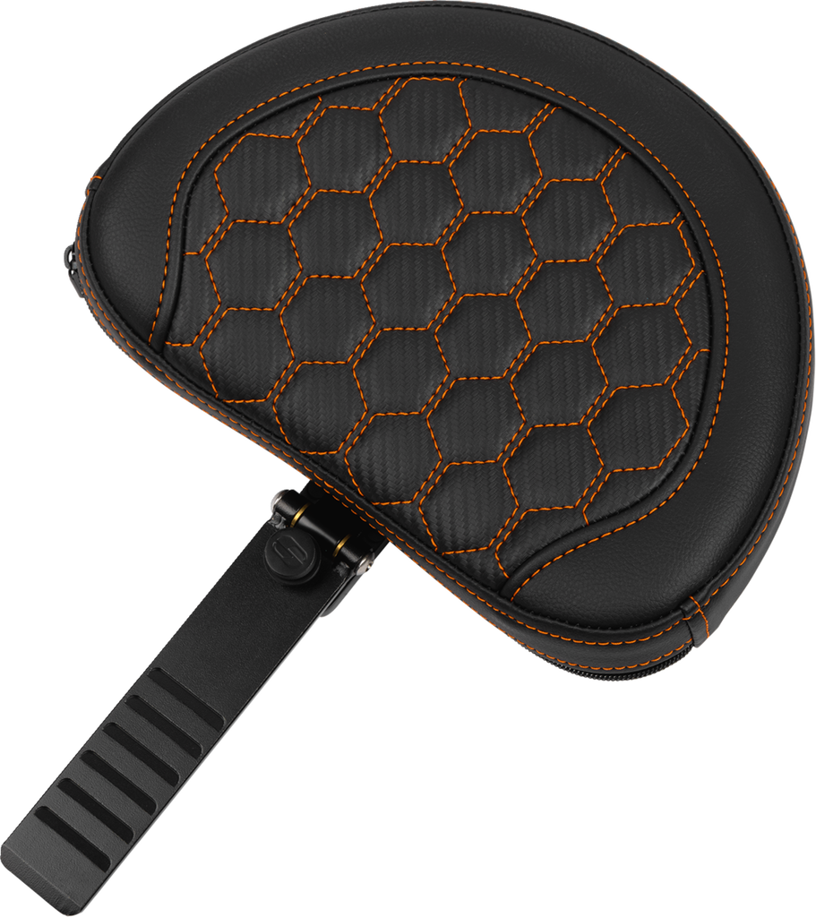 SADDLEMEN Roadsofa* Extended Reach Seat - with Backrest - Honeycomb - Orange Stitch - FLTR/FLHX '23-'24 823-07-190B3 - Team Dream Rides