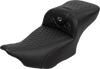 SADDLEMEN Roadsofa* Extended Reach Seat - with Backrest - Honeycomb - Dark Gray Stitch - FLTR/FLHX '23-'24 823-07-190B2 - Team Dream Rides