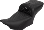 SADDLEMEN Roadsofa* Extended Reach Seat - with Backrest - Honeycomb - Dark Gray Stitch - FLTR/FLHX '23-'24 823-07-190B2 - Team Dream Rides
