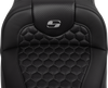 SADDLEMEN Roadsofa* Extended Reach Seat - with Backrest - Honeycomb - Dark Gray Stitch - FLTR/FLHX '23-'24 823-07-190B2 - Team Dream Rides