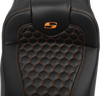 SADDLEMEN Roadsofa* Extended Reach Seat - with Backrest - Honeycomb - Orange Stitch - FLTR/FLHX '23-'24 823-07-190B3 - Team Dream Rides