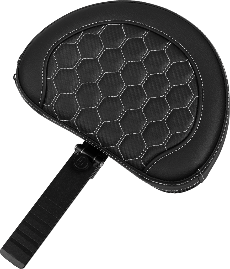 SADDLEMEN Roadsofa* Extended Reach Seat - with Backrest - Honeycomb - White Stitch - FLTR/FLHX '23-'24 823-07-190B6 - Team Dream Rides