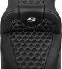 SADDLEMEN Roadsofa* Extended Reach Seat - with Backrest - Honeycomb - Silver Stitch - FLTR/FLHX '23-'24 823-07-190B5 - Team Dream Rides
