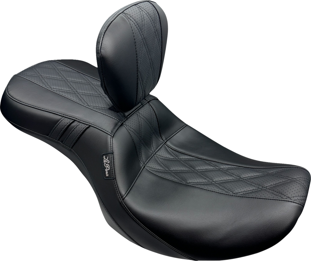 LE PERA Outcast Seat - With Backrest - GT2 Inlay - FLH/FLT '23-'24 LV-997BRGT2