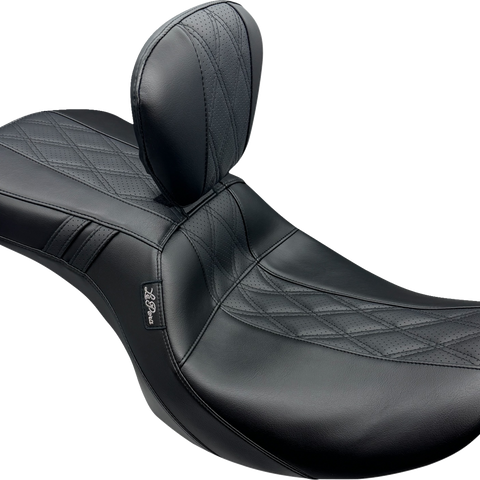 LE PERA Outcast Seat - With Backrest - GT2 Inlay - FLH/FLT '23-'24 LV-997BRGT2
