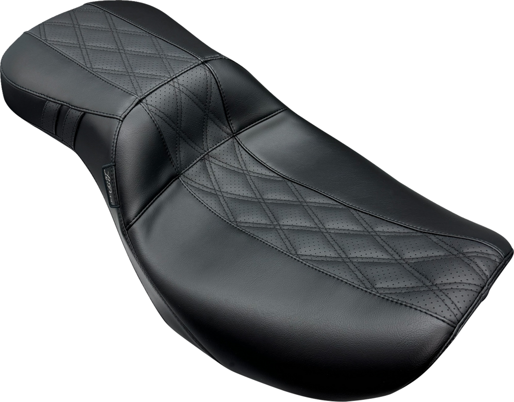 LE PERA Outcast Daddy Long Legs Seat LV-997DLGT2 for FLH/FLT 2023-2025 – 2-Up, No Backrest, GT2 Inlay
