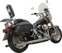 Bassani Xhaust 1S98P 2-Into-2 True Dual Drag Pipe Exhaust System for Harley Twin Cam and Softail - Chrome Finish