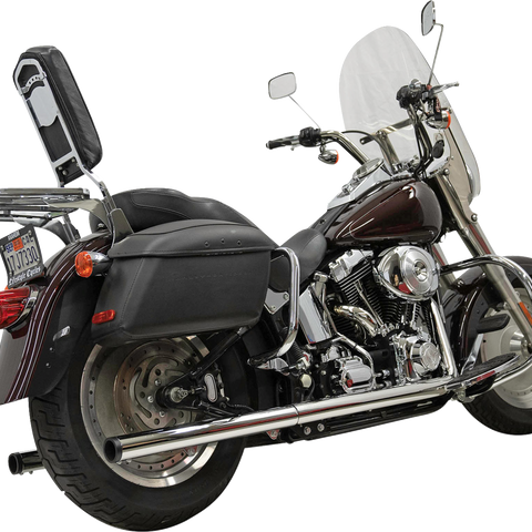 Bassani Xhaust 1S98P 2-Into-2 True Dual Drag Pipe Exhaust System for Harley Twin Cam and Softail - Chrome Finish