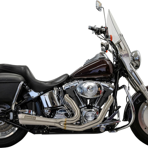 BASSANI XHAUST 2-into-1 Ripper Exhaust System for Twin Cam Softails, Short Black, Part 1S6B