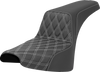 SADDLEMEN Step-Up Seat - Front Lattice Stitch - White Stitch - FXST/FXBB '18-'25 818-30-17206