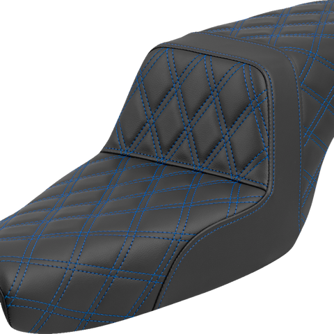 SADDLEMEN Step-Up Seat - Lattice Stitch - Blue Stitch - XL '04-'22 807-11-17501