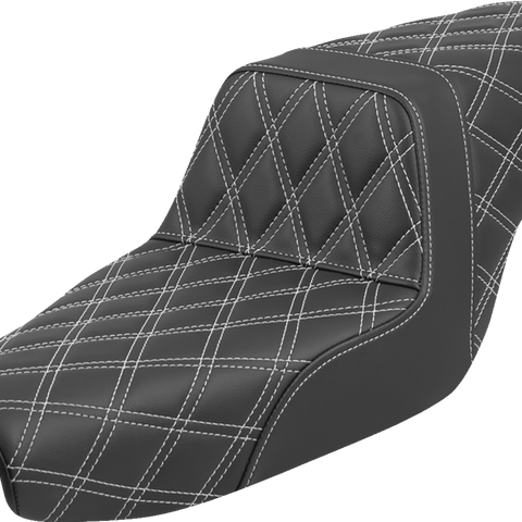 SADDLEMEN Step-Up Seat - Lattice Stitch - White Stitch - XL '04-'22 807-11-17506