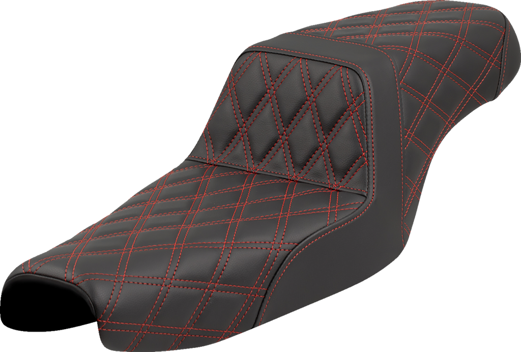 SADDLEMEN Step-Up Seat - Lattice Stitch - Red Stitch - XL '04-'22 807-11-17504