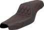SADDLEMEN Step-Up Seat - Lattice Stitch - Red Stitch - XL '04-'22 807-11-17504