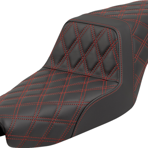 SADDLEMEN Step-Up Seat - Lattice Stitch - Red Stitch - XL '04-'22 807-11-17504