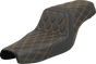SADDLEMEN Step-Up Seat - Lattice Stitch - Gold Stitch - XL '04-'22 807-11-17507