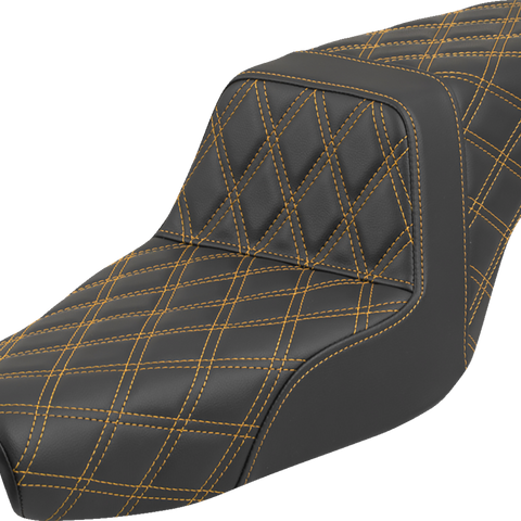 SADDLEMEN Step-Up Seat - Lattice Stitch - Gold Stitch - XL '04-'22 807-11-17507