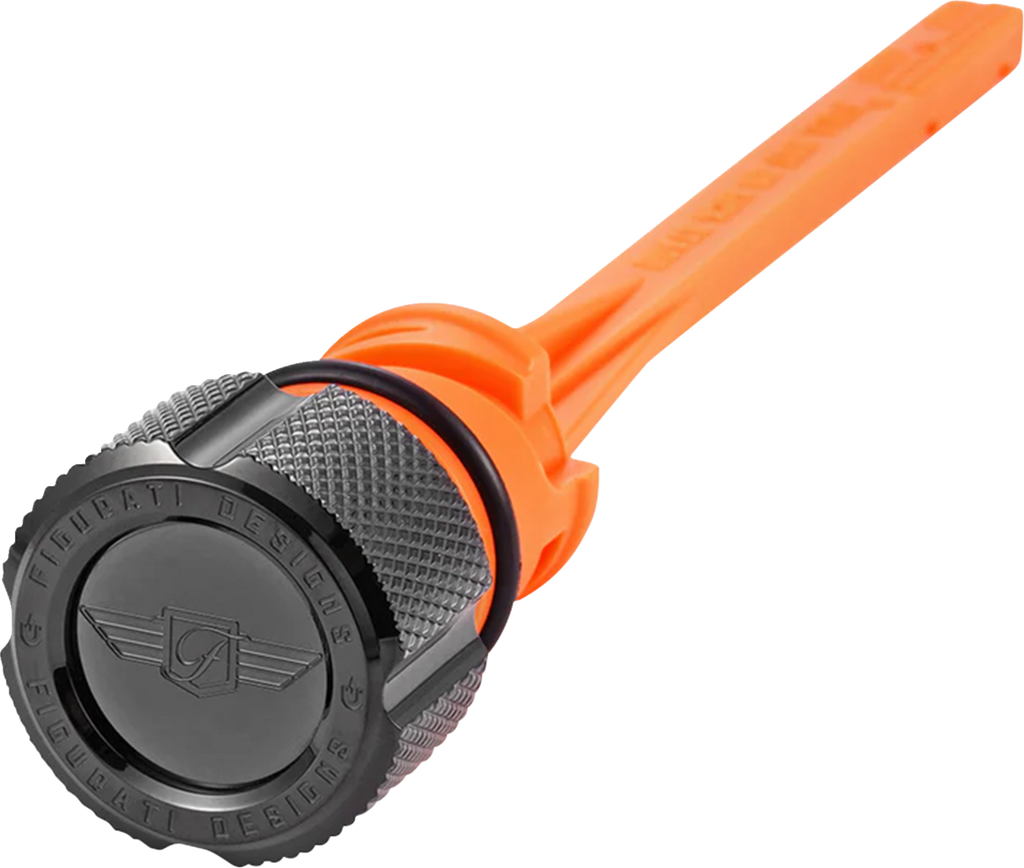 FIGURATI DESIGNS Magnetic Oil Dipstick - Knurled - Black - M8 Softail FD01-STM8-KN-BLK