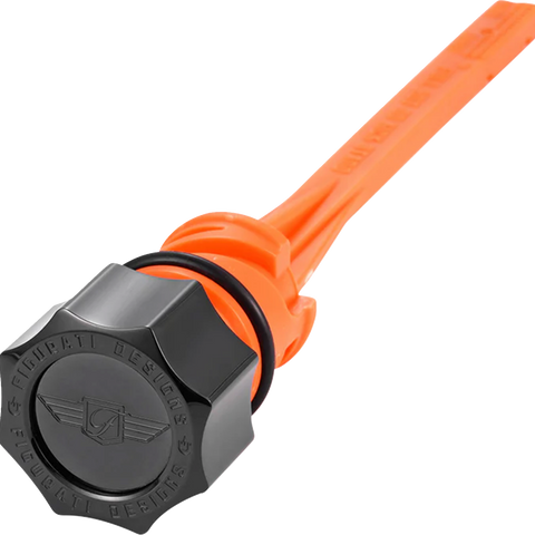 FIGURATI DESIGNS Magnetic Oil Dipstick - Curved - Black - M8 Softail FD01-STM8-SM-BLK