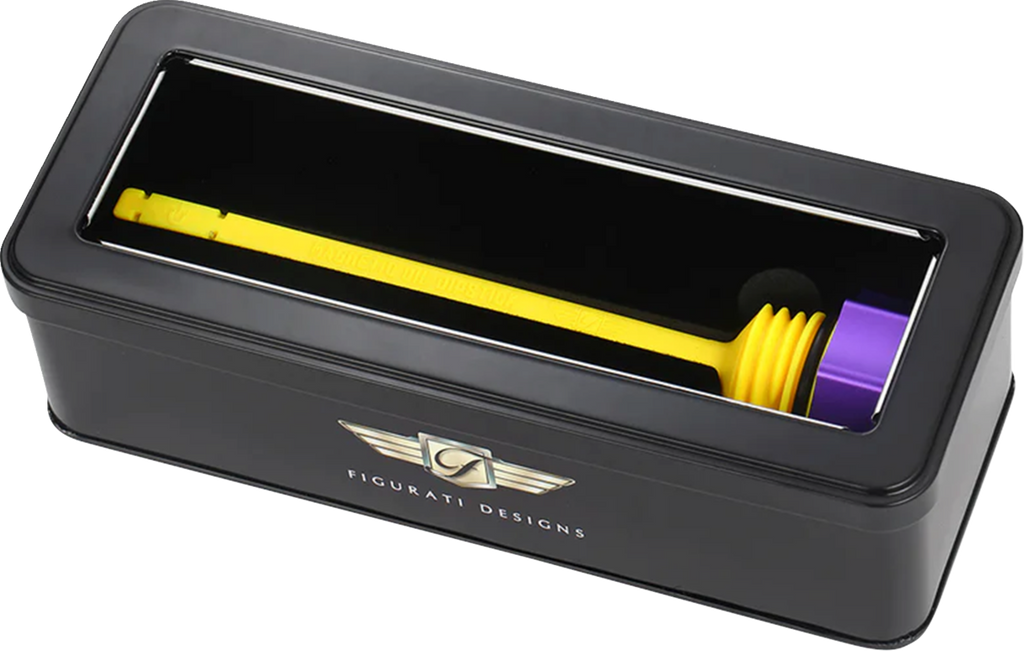 FIGURATI DESIGNS Performance Magnetic Oil Dipstick - Curved - Purple - M8 Touring/Trike FDP01-M8SM-P