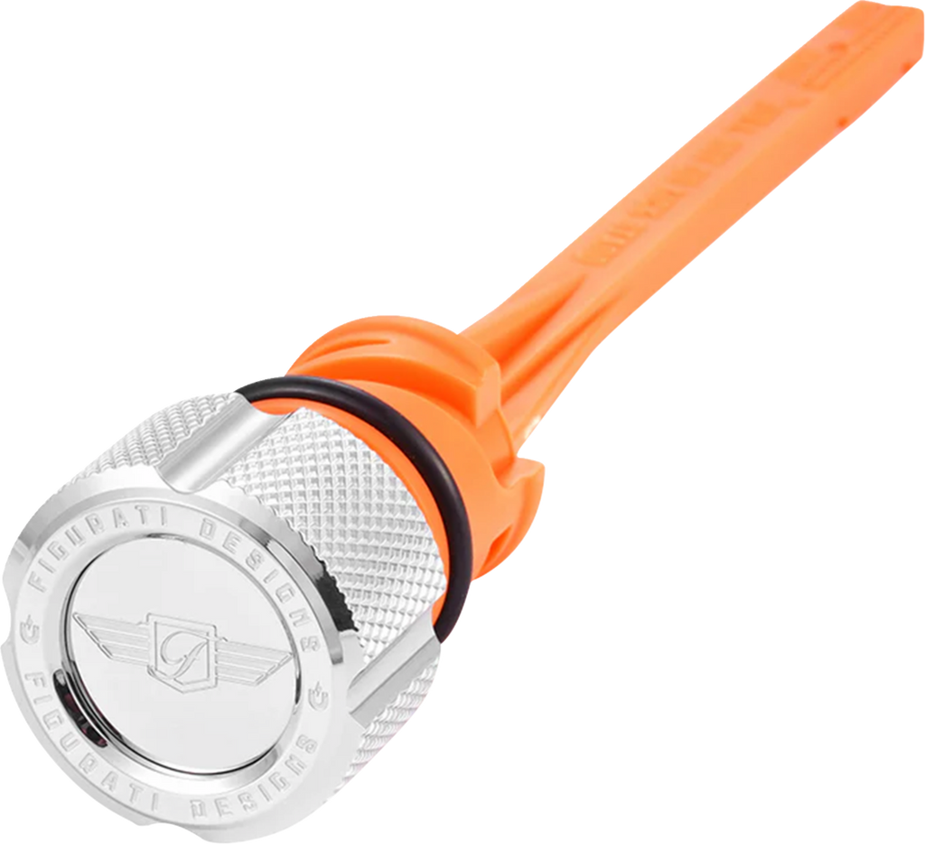 FIGURATI DESIGNS Magnetic Oil Dipstick - Knurled - Silver - M8 Softail FD01-STM8-KN-SS