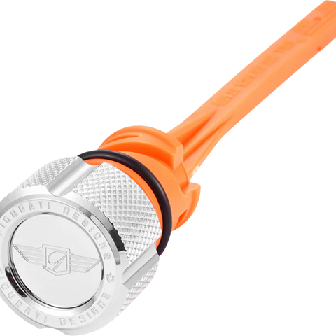 FIGURATI DESIGNS Magnetic Oil Dipstick - Knurled - Silver - M8 Softail FD01-STM8-KN-SS