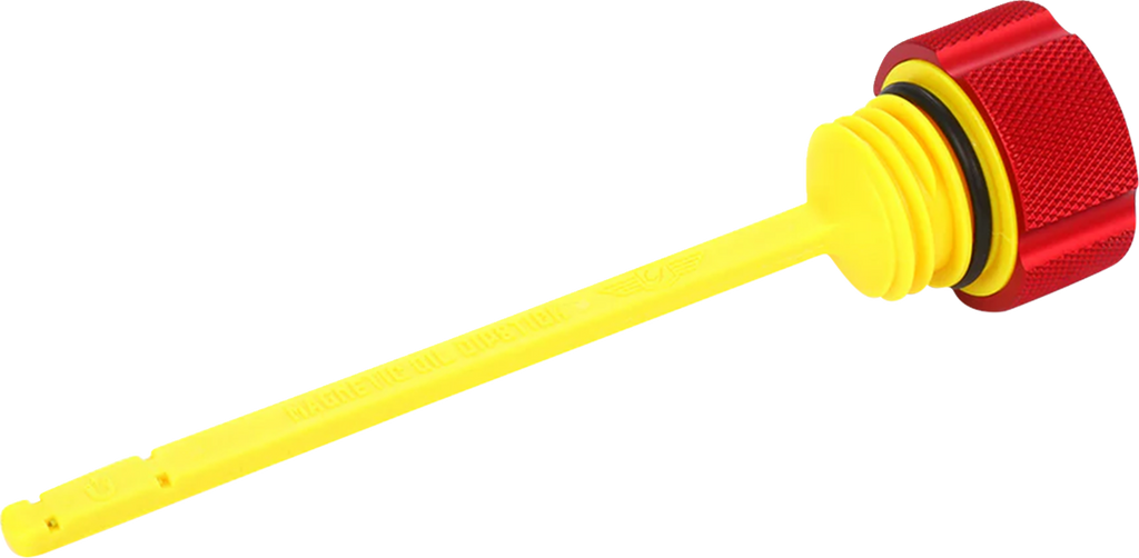 FIGURATI DESIGNS Performance Magnetic Oil Dipstick - Knurled - Red - M8 Touring/Trike FDP01-M8KN-R