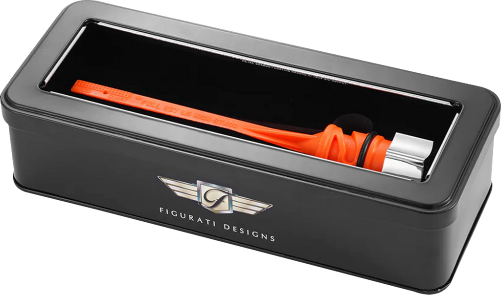 FIGURATI DESIGNS Magnetic Oil Dipstick - Curved - Silver - M8 Softail FD01-STM8-SM-SS