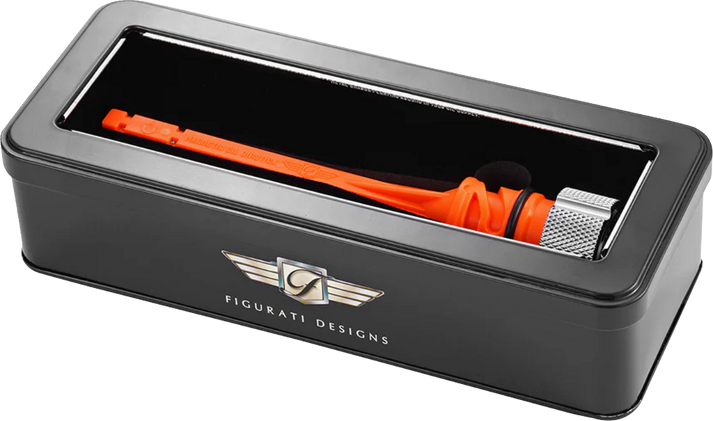 FIGURATI DESIGNS Magnetic Oil Dipstick - Knurled - Silver - M8 Softail FD01-STM8-KN-SS