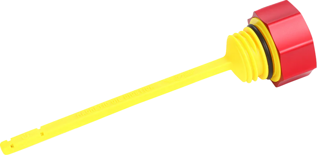 FIGURATI DESIGNS Performance Magnetic Oil Dipstick - Curved - Red - M8 Touring/Trike FDP01-M8SM-R