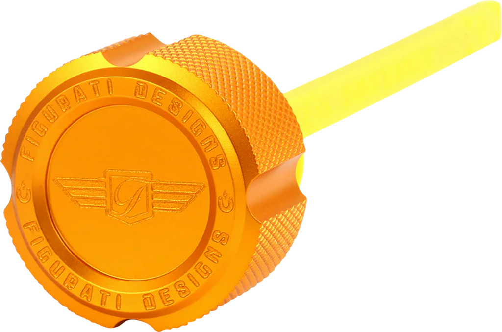 FIGURATI DESIGNS Performance Magnetic Oil Dipstick - Knurled - Gold - M8 Touring/Trike FDP01-M8KN-G