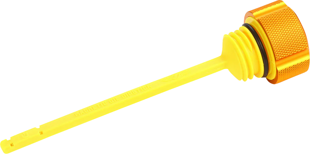 FIGURATI DESIGNS Performance Magnetic Oil Dipstick - Knurled - Gold - M8 Touring/Trike FDP01-M8KN-G