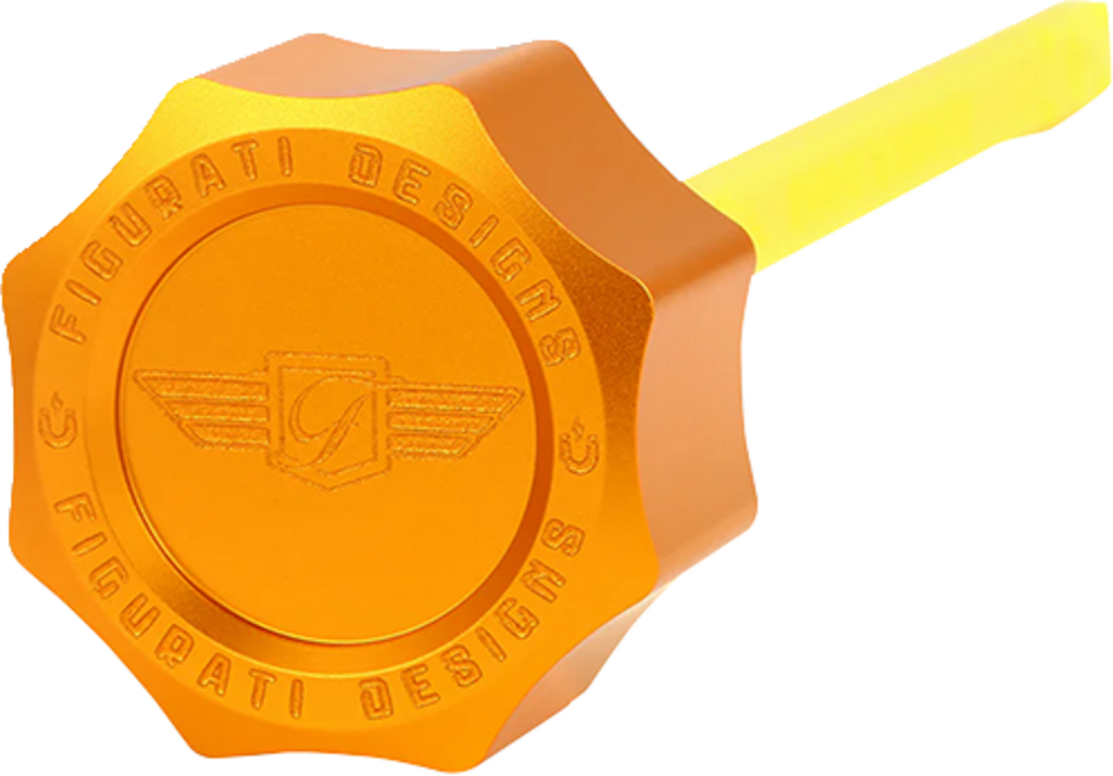 FIGURATI DESIGNS Performance Magnetic Oil Dipstick - Curved - Gold - M8 Touring/Trike FDP01-M8SM-G