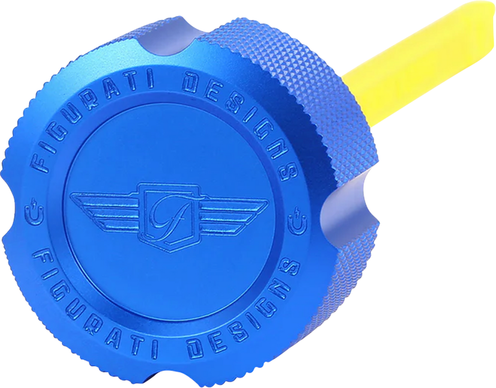 FIGURATI DESIGNS Performance Magnetic Oil Dipstick - Knurled - Blue - M8 Touring/Trike FDP01-M8KN-B