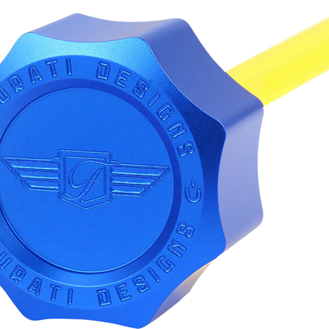 FIGURATI DESIGNS Performance Magnetic Oil Dipstick - Curved - Blue - M8 Touring/Trike FDP01-M8SM-B