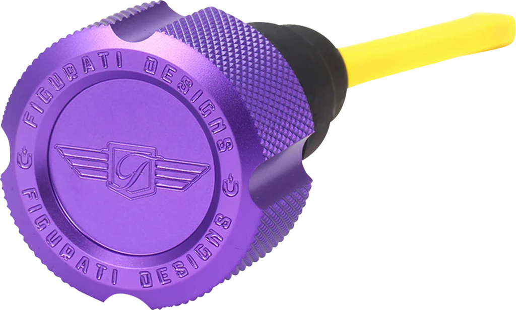 FIGURATI DESIGNS Performance Magnetic Oil Dipstick - Knurled - Purple - '07-'16 Touring/Trike FDP01-TCKN-P
