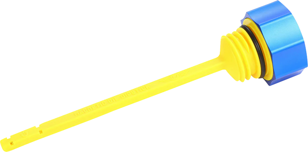 FIGURATI DESIGNS Performance Magnetic Oil Dipstick - Curved - Blue - M8 Touring/Trike FDP01-M8SM-B