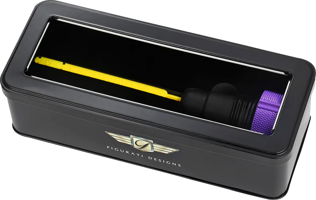 FIGURATI DESIGNS Performance Magnetic Oil Dipstick - Knurled - Purple - '07-'16 Touring/Trike FDP01-TCKN-P